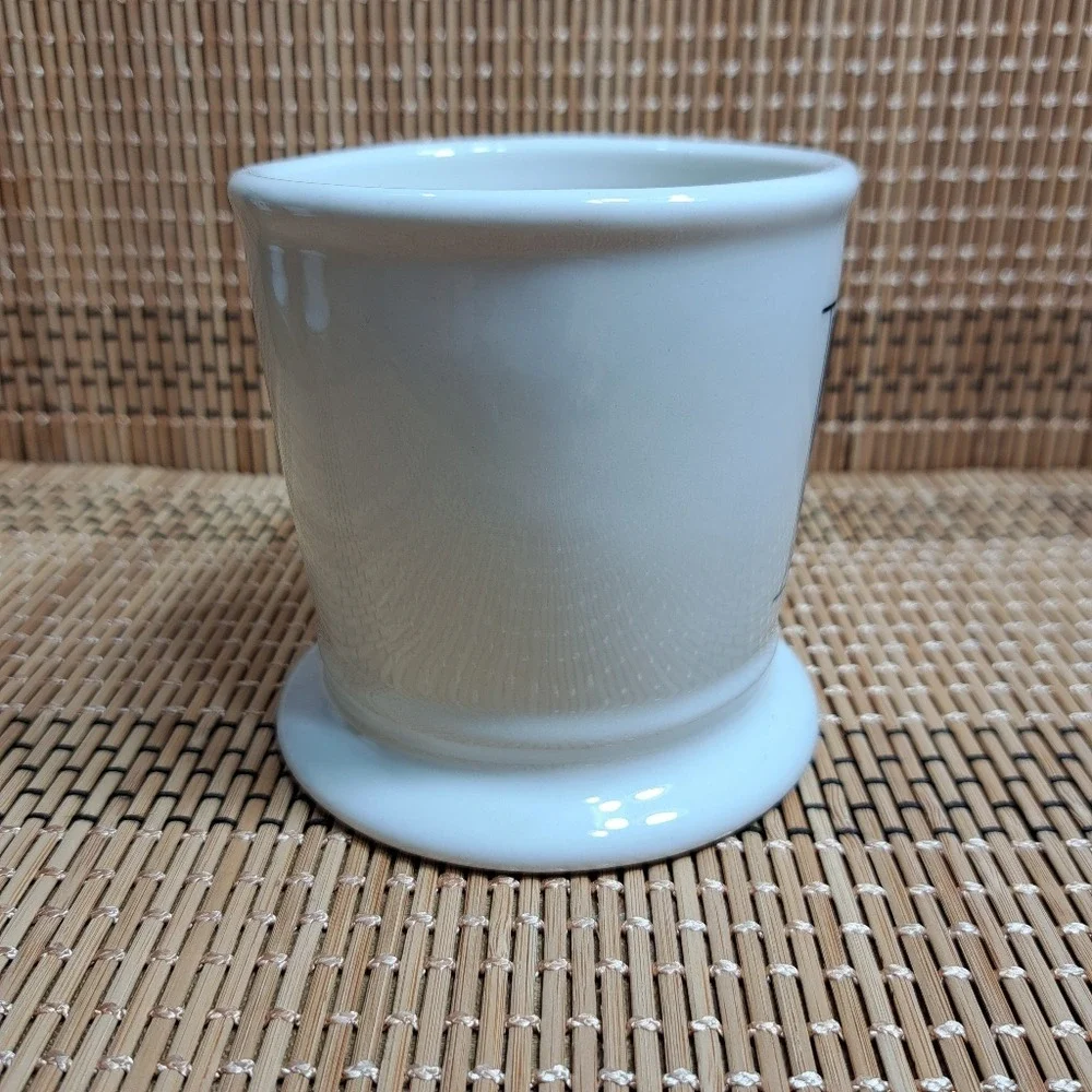 Anthropologie Coffee Mug Monogram White/‎ Black Letter V With Small Round Handle